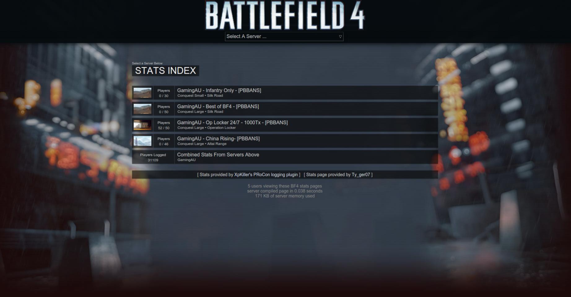 Banzore BF4 Stats - Server Info - Global Stats